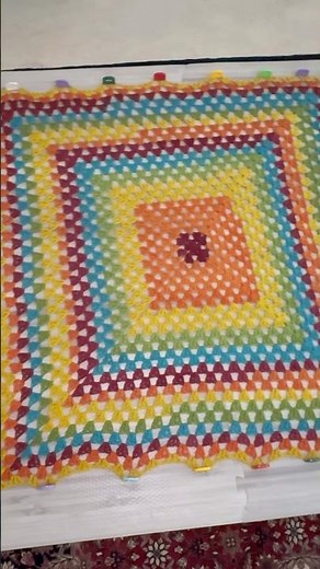 🌈 Granny Square Cocoon Shrug in the making 🧶#crochet #cocoonshrug #grannysquareshrug