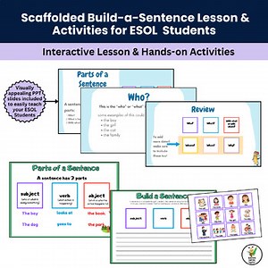 Question Word Sentences | ESL PPT Lesson & Worksheet Practice for WIDA 2.5–4.5