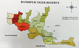 Geography and Map Of Bandipur National Park | Safari Zones And Areas Of Bandipur