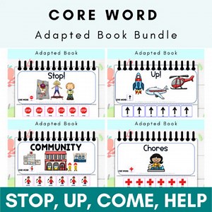 Core Word Adapted Book Bundle | STOP, UP, COME, HELP