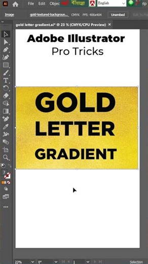 Gold Letter Gradient Adobe Illustrator 🔥 Text Effect #adobeillustrator #texteffect #effect