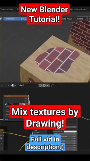 #blendertutorial Mix Textures and Shaders by Drawing!