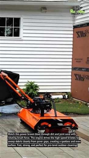 Power Broom in Action! Extreme Paver Joint Cleaning Machine!