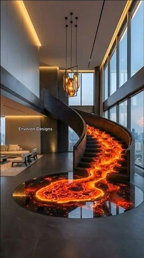 AMAZING Molten Lava Staircase Reveal 🔥 Staircase home installation