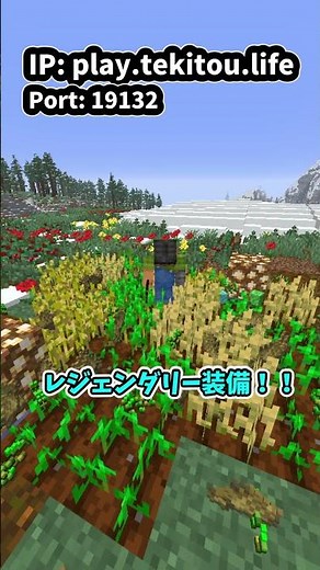 【マイクラ】最強のクワで小麦が一瞬で全部取れる！？適当ライフのレジェンダリーがヤバい #shorts #java版 #マイクラ #マインクラフト #マイクラサーバー #参加型