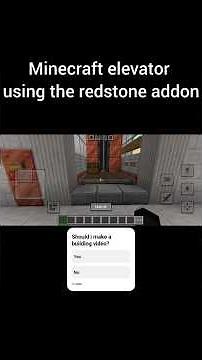 Minecraft Elevator Using The Redstone Addon