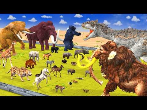 The Ultimate Battle 44 Wild Animals vs T rex Dinosaur Mammoth Death Run Super Animal Battle Simula