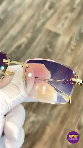 NEW • Gucci Rimless Mykonos Shape with Brown Gradient & Blue Flash Faceted Lenses 🤎