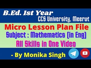 Maths Micro Lesson Plan | in English | B.Ed. 1st Year | ccsu