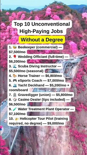Top 10 Unconventional High-Paying Jobs Without a Degree