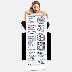 Baseball Direct-to-Film DTF Transfer Gang Sheets - Add Sporty Flair to Your Creations with 13 Multicolor Iron On Transfer Designs