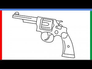 How to draw Revolver or Pistol step by step for beginners