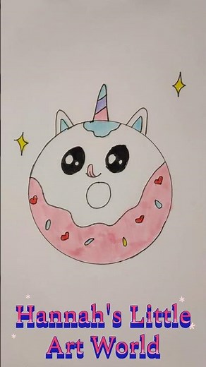 Unicorn Donut Drawing easy