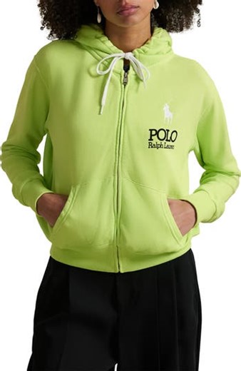 Polo Ralph Lauren Big Pony Lightweight Fleece Zip Hoodie | Nordstrom