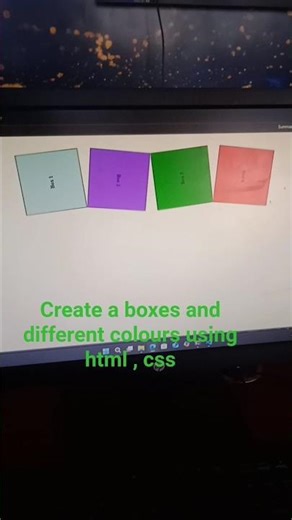 Create a boxes and different colours using html , css #html #css #js