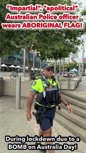 Australian Policeman wears ABORIGINAL FLAG during AUSTRALIA DAY! #australiaday #politics #police