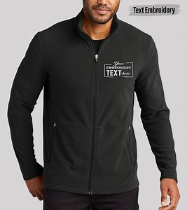 Custom Embroidered Microfleece Jacket, Personalized Full Zip Jacket, Custom Text Stitching Microfleece Jacket, Winter Fleece Jacket F151 - Etsy