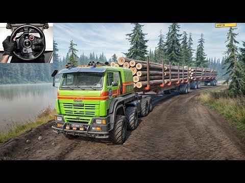Ultimate Log Trailers Haul With Azov 64131 | SnowRunner | Logitech G29 Gameplay | #949