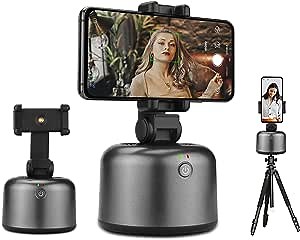 Amazon.com: Smart Tracking Holder Live Stream Auto Face Object Tracking Selfie Stick 360 Rotation Following Vlog Shooting Smartphone Camera Mount Cell Phone Holder for iPhone Android Phones (Black) : Cell Phones & Accessories