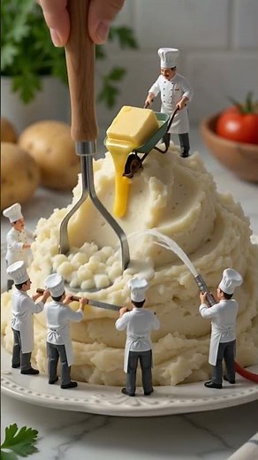 The Ultimate Fluffy Garlic Mashed Potato Recipe 🧄🔥 #Shorts #MashedPotatoes #GarlicMashedPotatoes