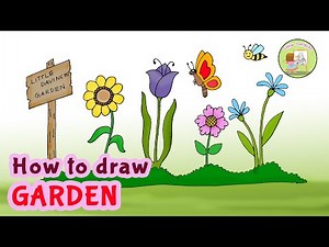 How To Draw GARDEN | Easy Step-by-Step Drawing Tutorial for Kids