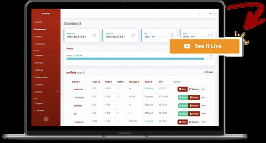 Antsle: antMan Management Console, Features and Pricing