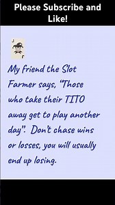 Great advice from the Slot Farmer!