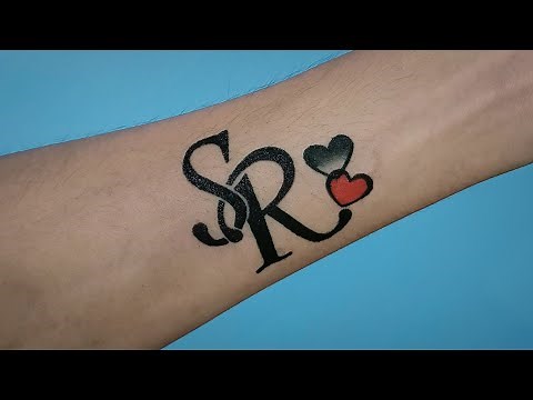SR Couple letter tattoo || SR name tattoo - letter s and r tattoo designs