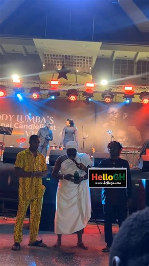 The Ga traditional Council pours libation for the late Daddy Lumba at the National Candlelight Vigil ceremony held in his honour at the Independence Square | Hello GH