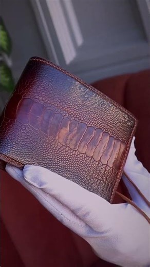 The Most Unique Wallet: Genuine Ostrich Leg Skin | Artisan Leather Craft #handstitched