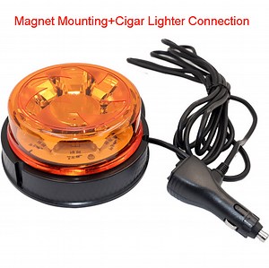 [Hot Item] 12-24V Amber 16 LEDs Strobe Flashing LED Beacon Warning Lights Screw Magnetic Pipe Mount for Truck Vehicle