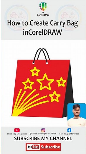 How to Create Carry Bag in CorelDRAW #coreldraw #carrybag #shorts