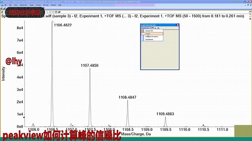高分辨质谱软件peakview如何计算峰的信噪比、积分面积等