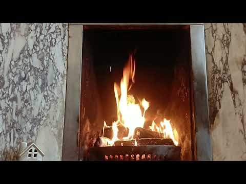 Cosy wooden log fire