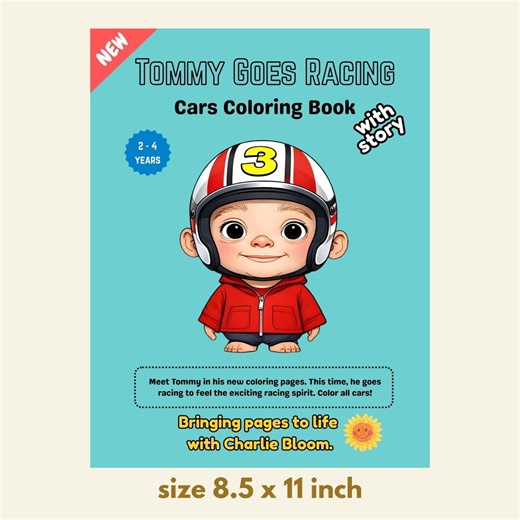 Cars Coloring Book for Toddlers 2-4 Years With a Story (digital Download) - Etsy