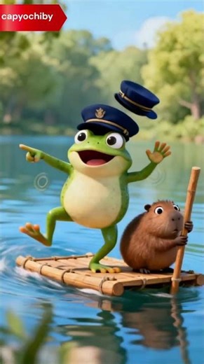 capybara with captain frog 😹#capybara #cute