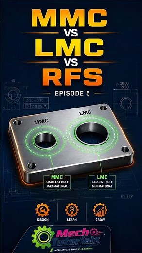 MMC vs LMC vs RFS — Bonus Tolerance Explained in 60 Sec | GD&T Ep 5