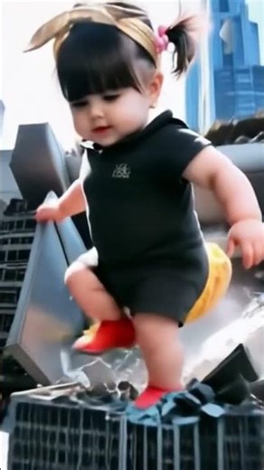 cute baby destroy build 🤣😁