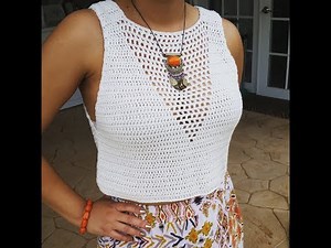 DIY Halter Crop Top with Lace and V Neck