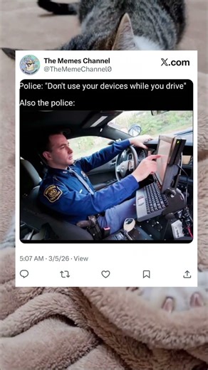 Police saying don't use your phone, meanwhile they have a whole monitor in car