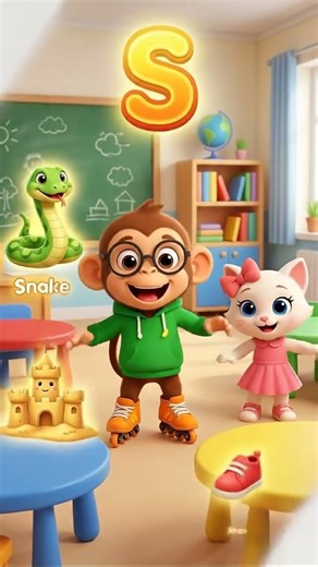 Letter S - Sun |ABC Learning | Preschool Alphabet| Kids 3D Learning Animation #cute #kids #cartoon