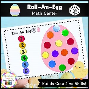 PreK & Kindergarten Spring & Easter Counting Math Center Game