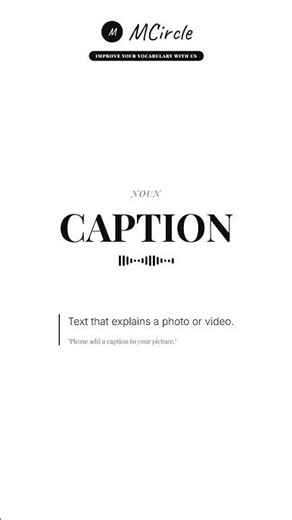 Learn English: What is Caption? | Vocabulary Shorts