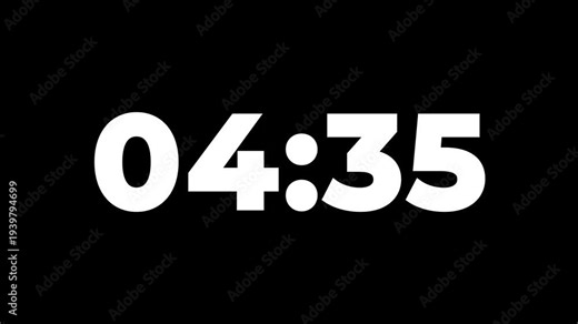 5 Minute Countdown. 5 Minute Clock Countdown Animation Timer Countdown. Dynamic 5 Minute Countdown Animation Engaging Timer Visuals for Events.