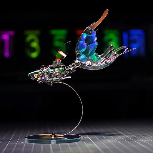 Steampunk Flying Fish Model – Handmade Mechanical Art – Cyberpunk Desk Decor Gift - Etsy