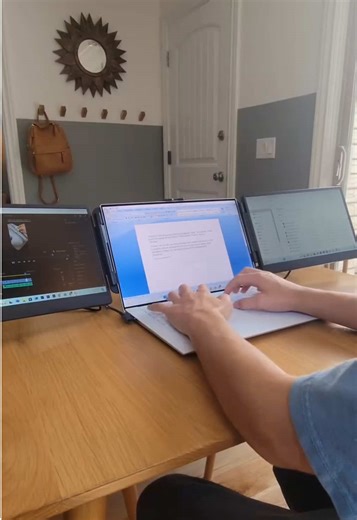 Enhance your multitasking setup with the Allvia Laptop Triple Screen Extender two 14″ 1080p Full HD IPS panels with rich color (72% NTSC) and high contrast, perfect for extended display or mirror mode. Compatible across Windows, ChromeOS, Linux, and USB-C/HDMI laptops. Features include anti-flicker tech and Adaptive Sync (60 Hz) for smooth visuals without tearing. Ideal for boosting productivity up to 300% with efficient, laptop-powered plug-and-play convenience.