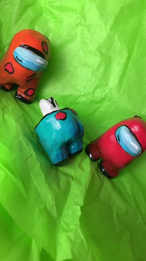 Clay Halloween Fun: Red Among Us Sus Imposter Sculpture