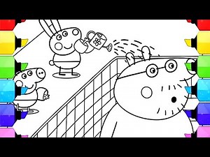 Daddy Pig in the Swimming pool Drawing Easy, Peppa Pig Drawing, Peppa Pig Book, Peppa Pig Coloring 8