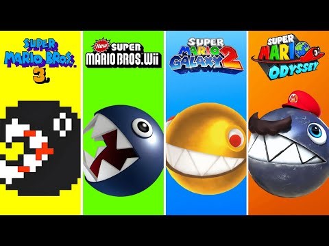 Evolution of Chain Chomp in Super Mario Games (1988-2025)
