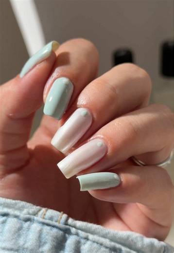 I’m still obsessing over this super simple nail look 😍✨ • Using @butter LONDON {Branwen’s Pearls} & {Frozen Loch} ❄️ 🤍polishes linked to this video! *gifted #butterlondon #nails #nailvideo #athomemanicuret